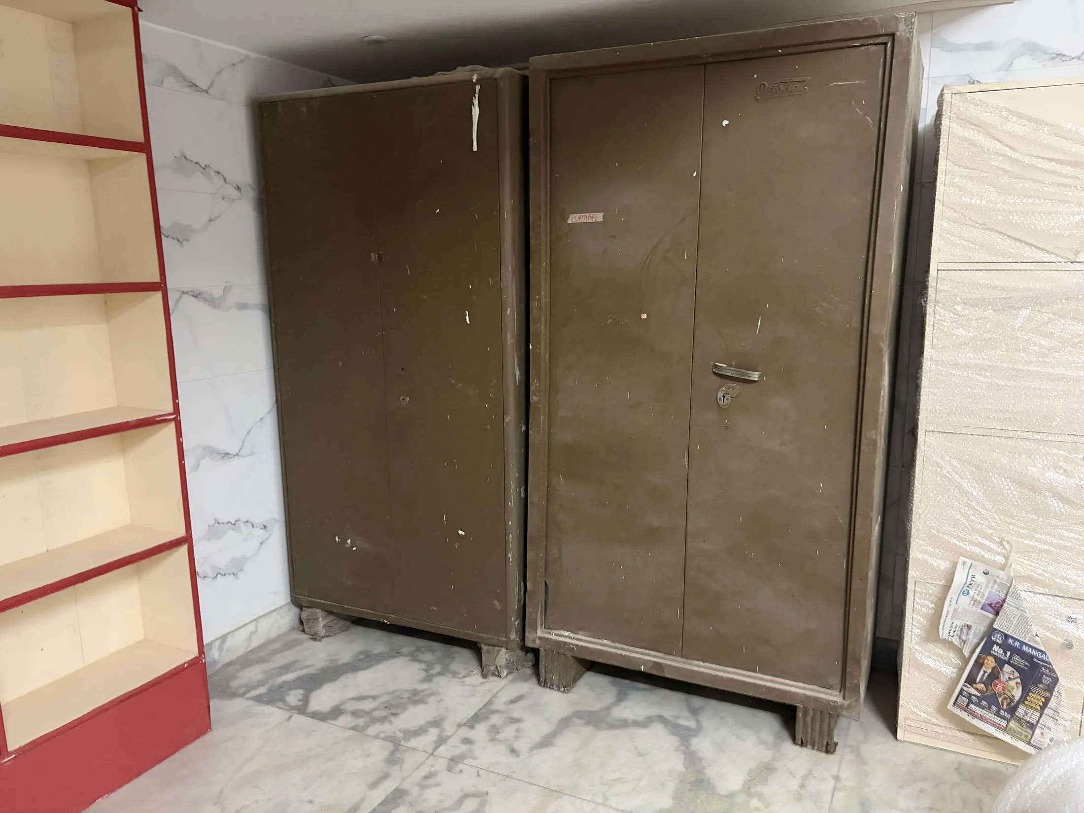 Brown Metal Double Door Almirah — Furniture prop for rent in Delhi NCR