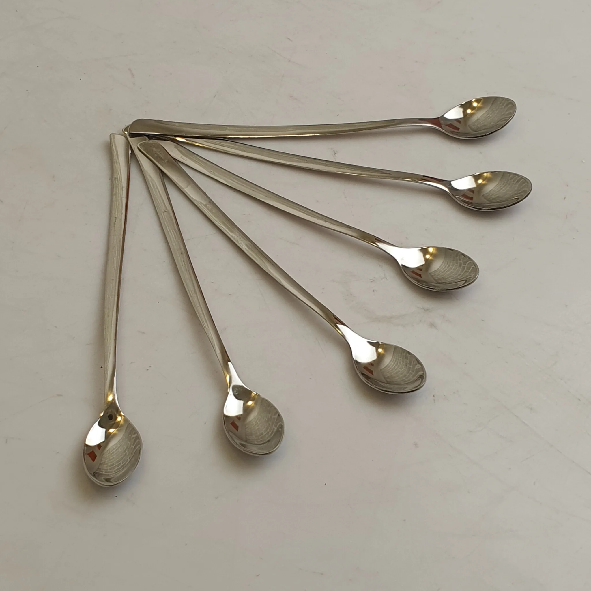 Six Silver Steel Long Handle Spoons — Kitchen and Dining prop for rent in Delhi NCR