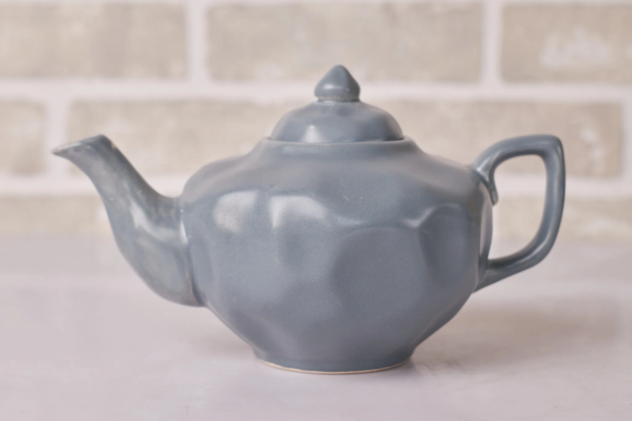 Grey Blue Ceramic Teapot With Lid — Kitchen and Dining prop for rent in Delhi NCR