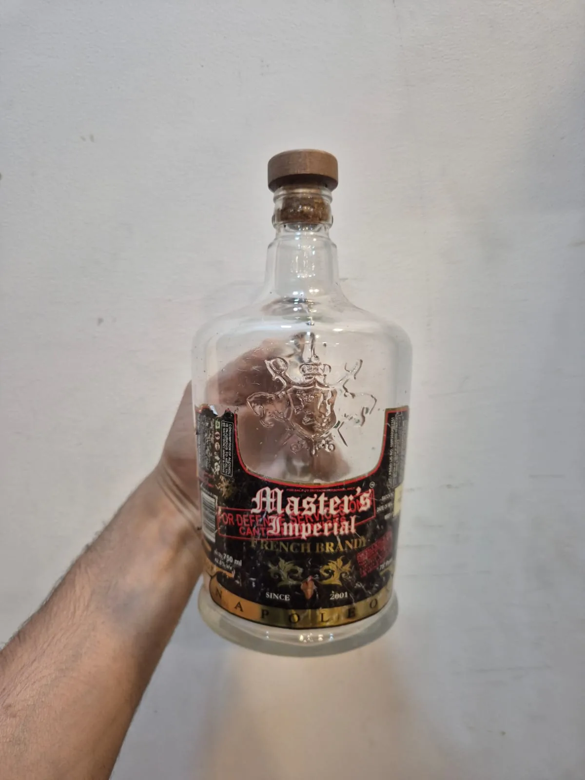 Masters Imperial Napoleon French Brandy Bottle Vintage Clear — Bar and Glassware prop for rent in Delhi NCR