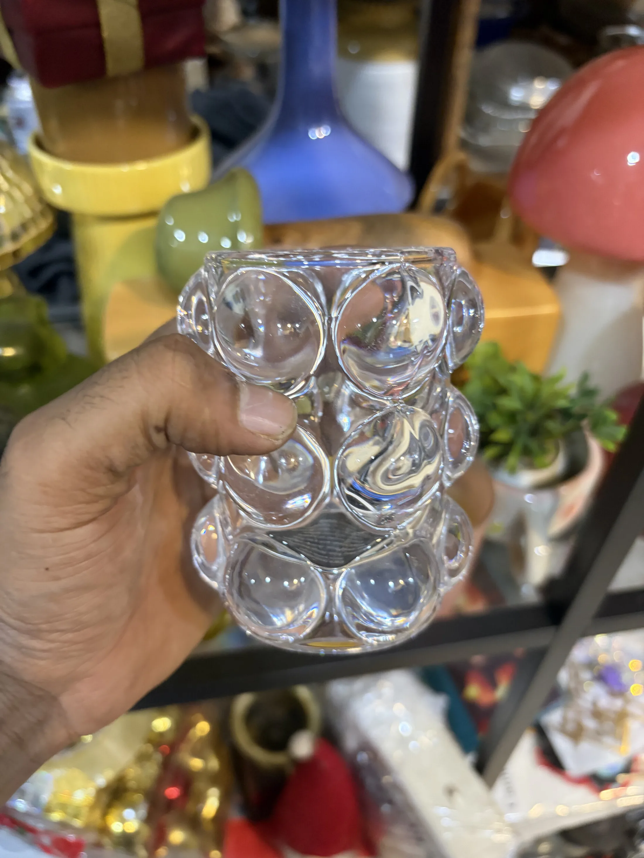 Clear Glass Bubble Votive Holder — Home Decor prop for rent in Delhi NCR