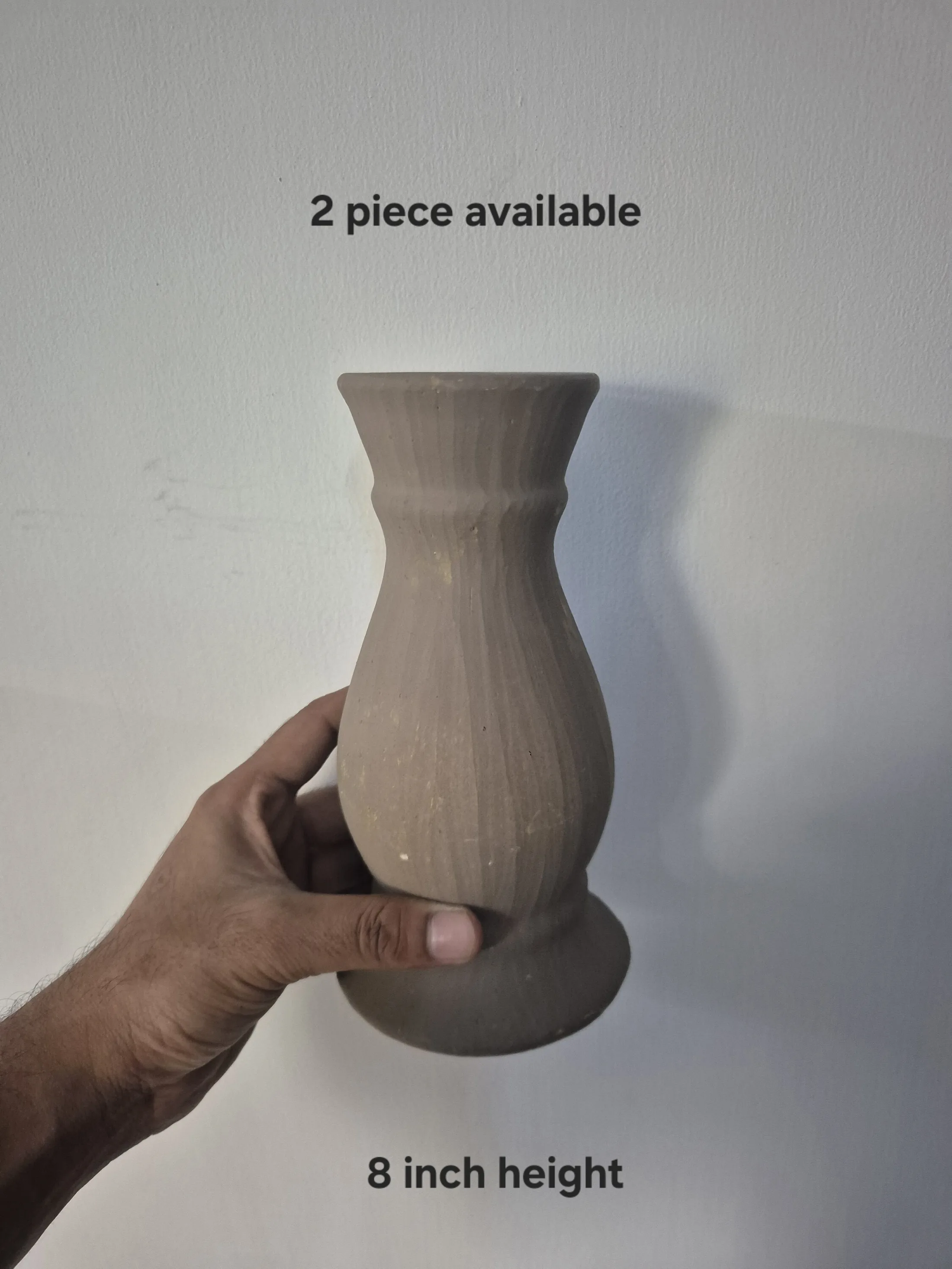 Grey Stoneware Flared Neck Vase — Home Decor prop for rent in Delhi NCR
