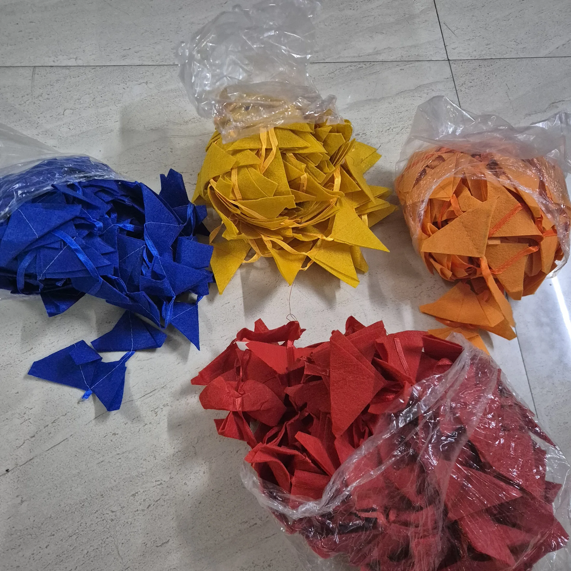 Felt Triangle Garland Bundles in Four Colours — Wall Decor and Art prop for rent in Delhi NCR