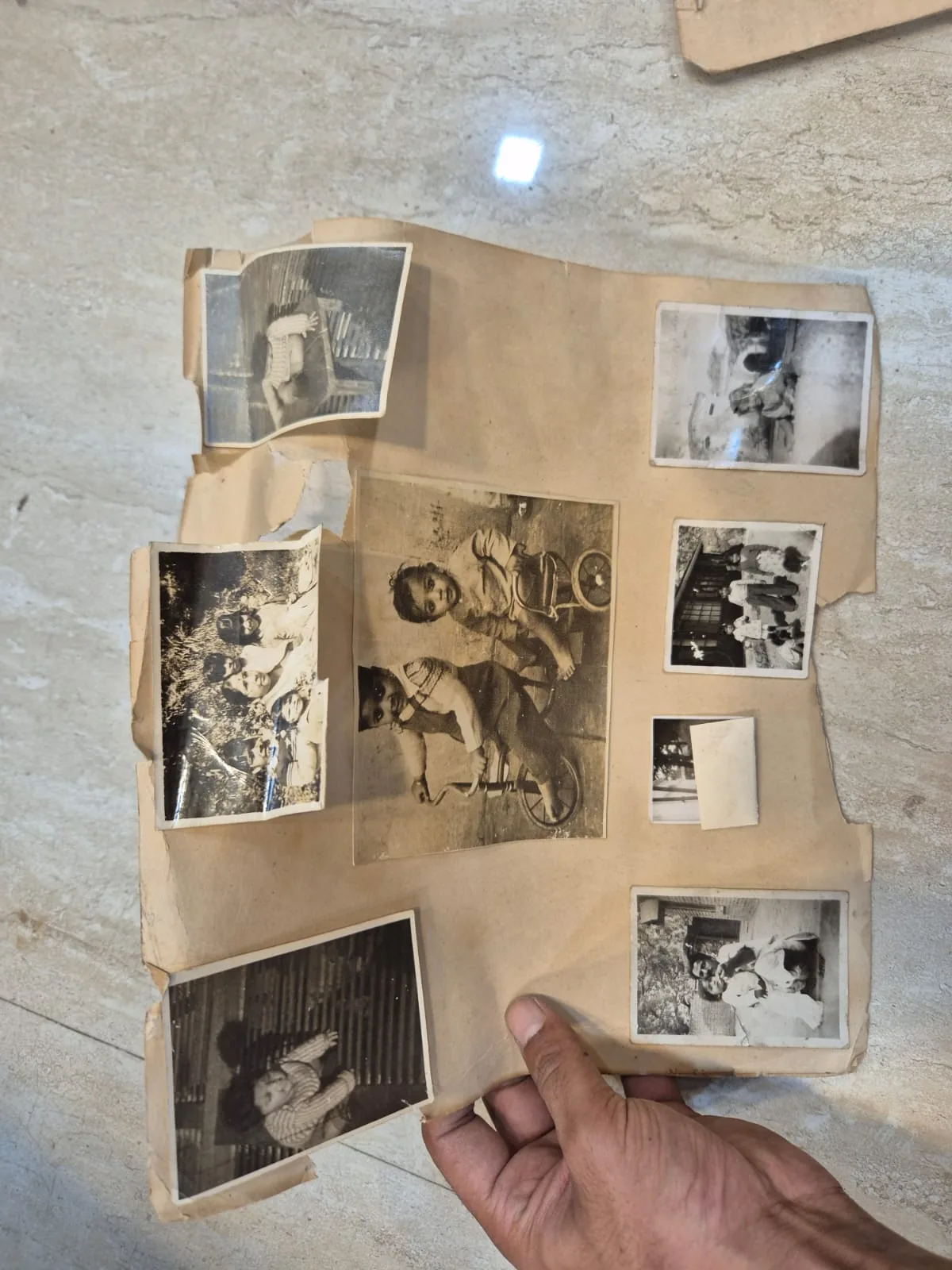 Vintage Sepia Snapshot Collage Family Printed Photograph — Wall Decor and Art prop for rent in Delhi NCR