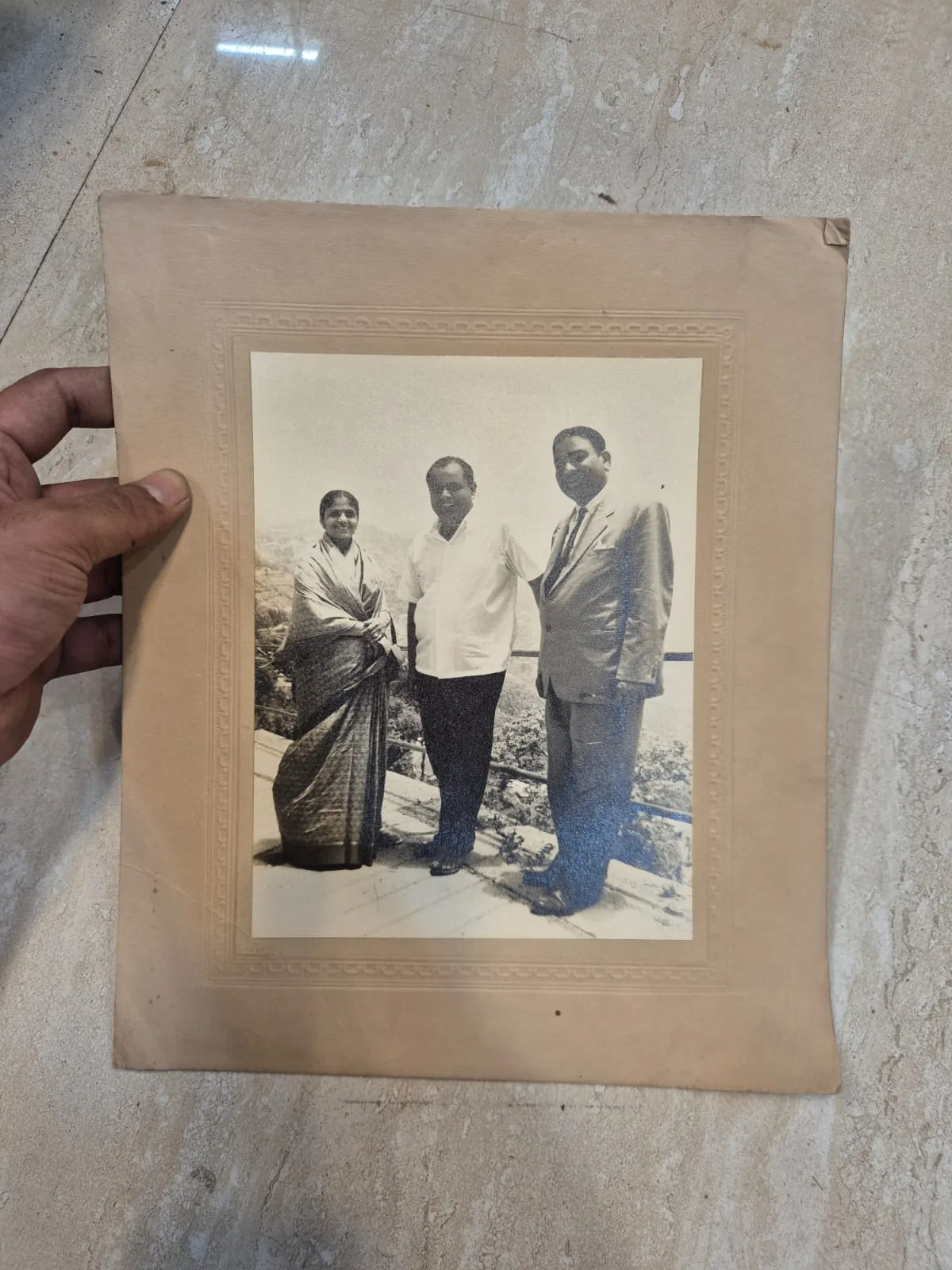 Vintage Sepia Trio Saree Suit Portrait Printed Photograph — Wall Decor and Art prop for rent in Delhi NCR