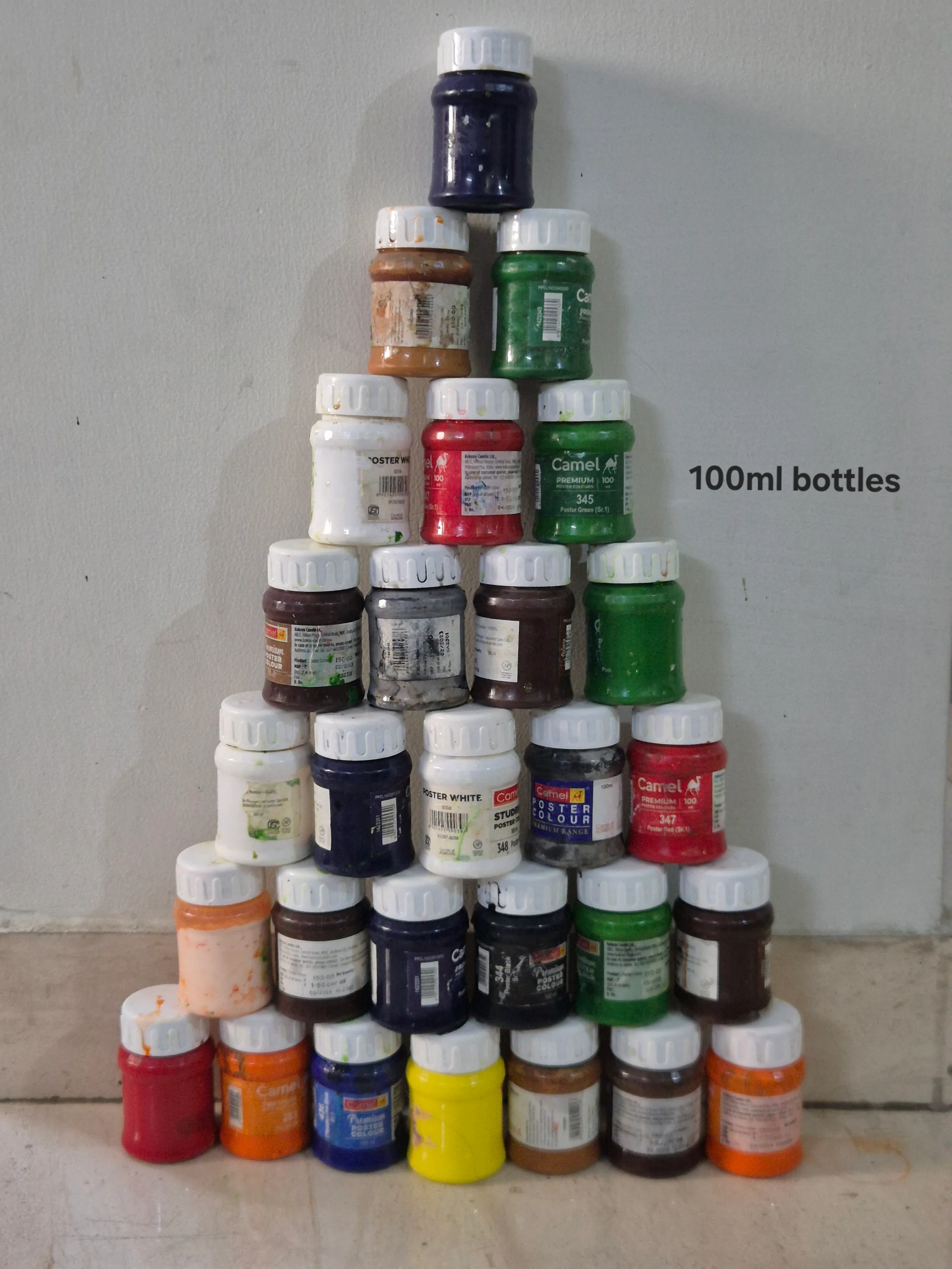 Assorted Multicolor 100ml Poster Paint Bottle Set — Office and Stationery prop for rent in Delhi NCR