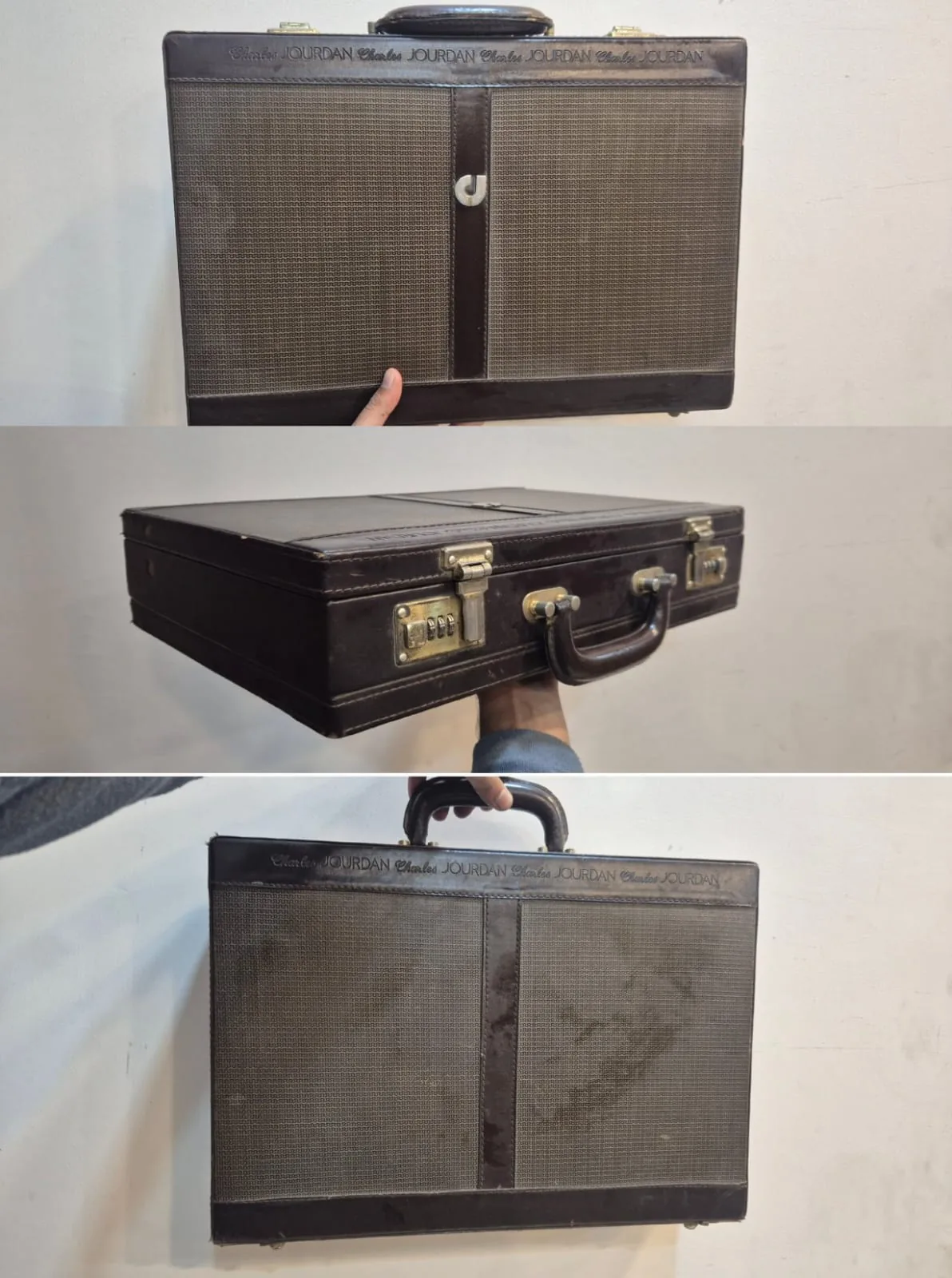 Brown Vintage Hard Briefcases Set — Fashion and Accessories prop for rent in Delhi NCR