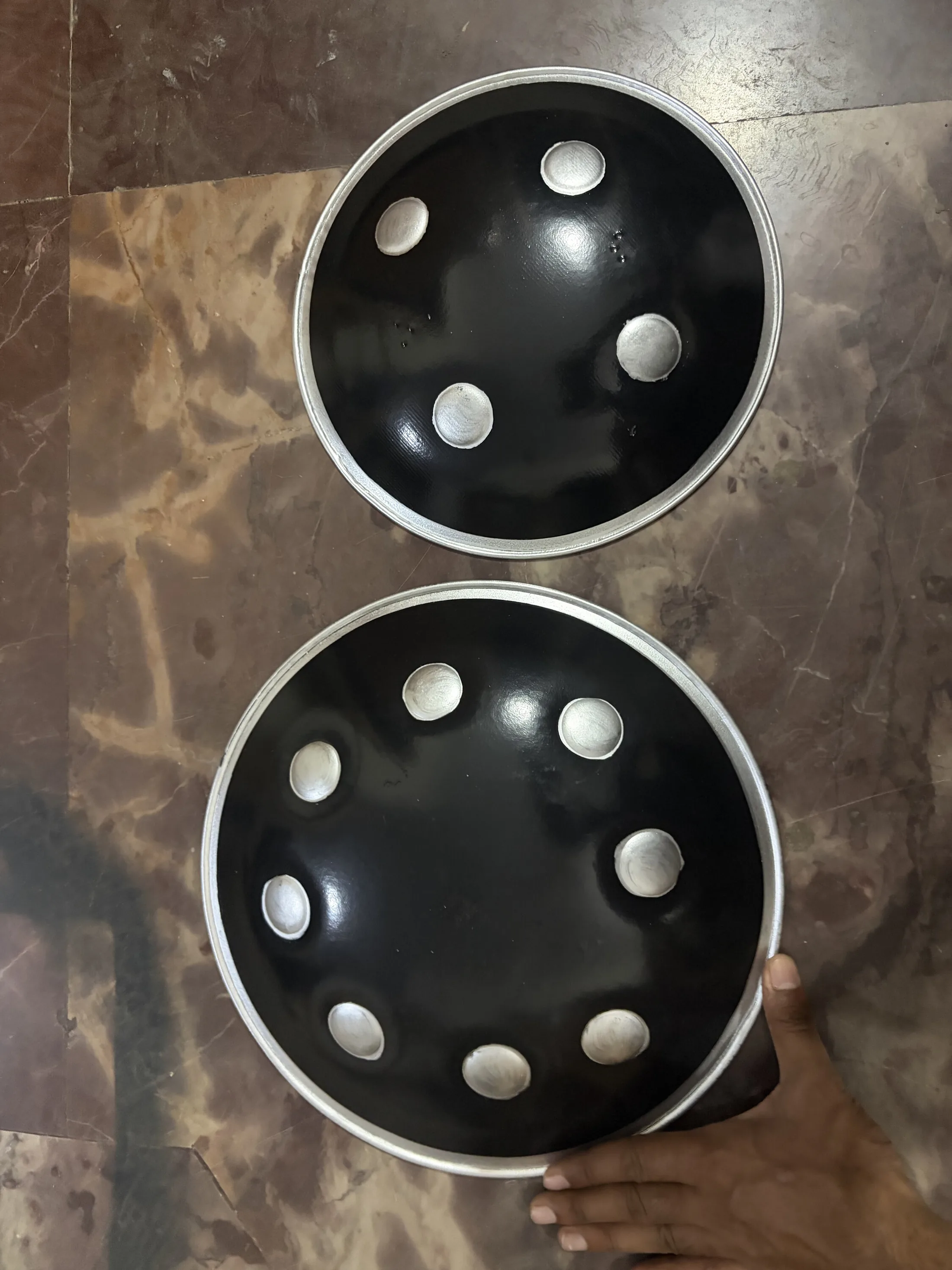 Black Round Shield with Silver Rim and Studs — Weapons and Tactical prop for rent in Delhi NCR