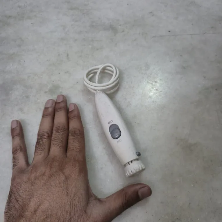 White Handheld Electric Face Massager Vintage — Bath and Laundry prop for rent in Delhi NCR